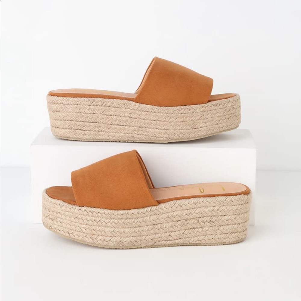 Camel Platform Sandal Wedge - image 2